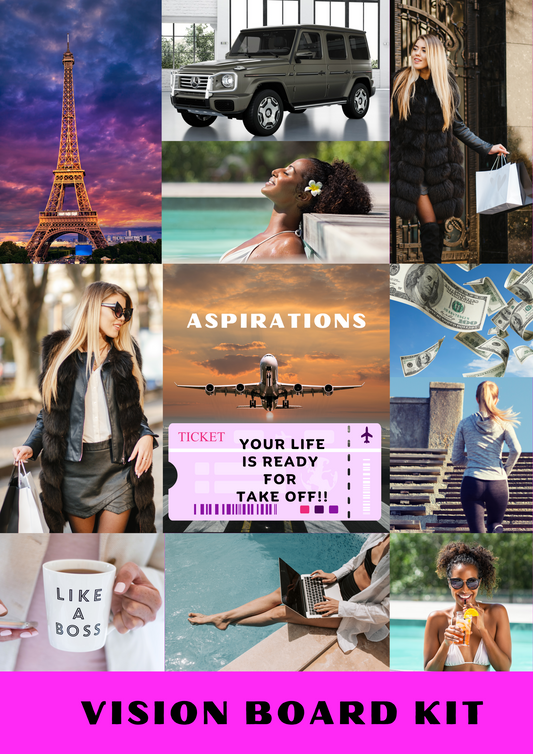 2025 MANIFESTATION BOARD/ Vision Board Printable PDF Inspiring Quotes Positive Affirmations| Remember Aspire Achieve Abundance